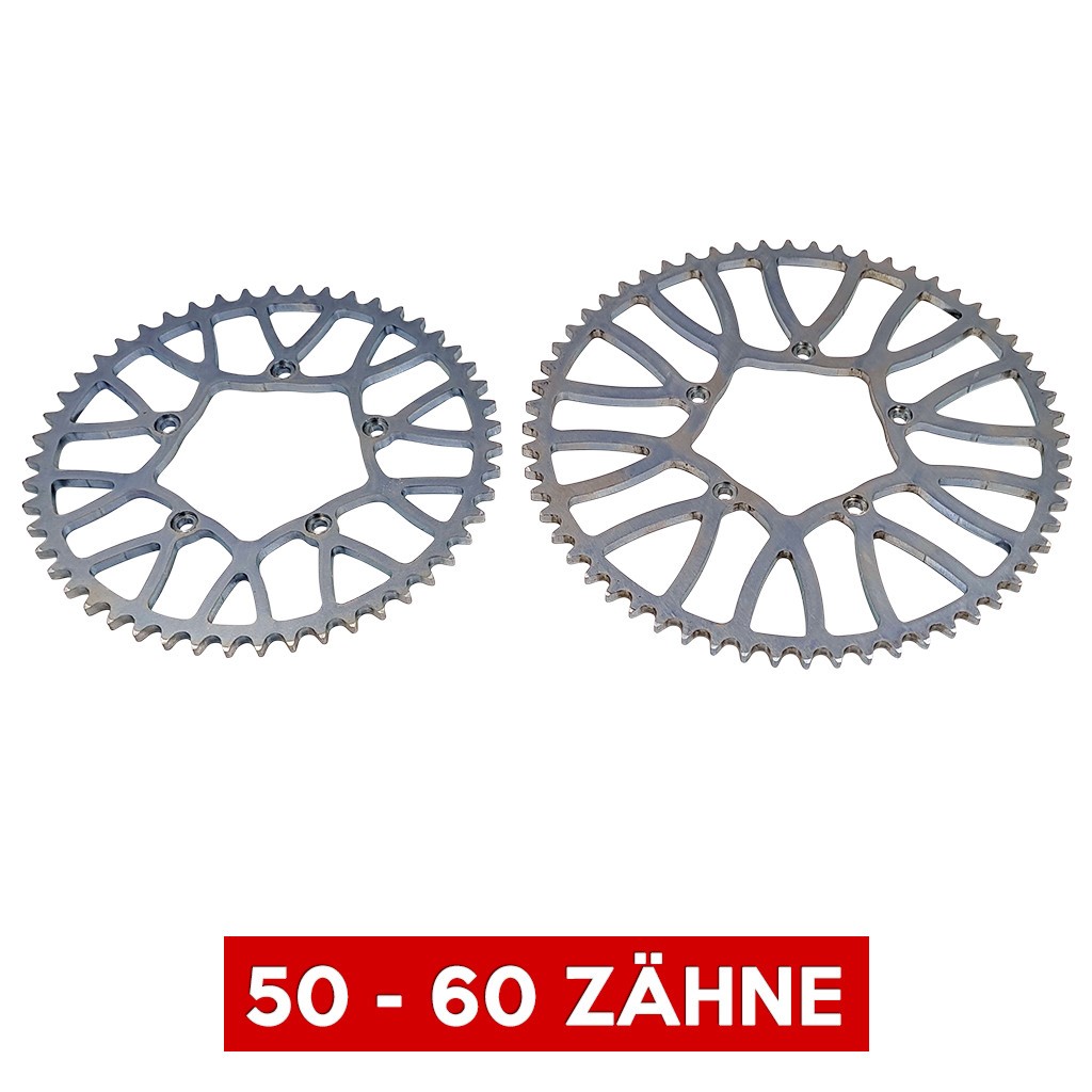 SH Hinteres Kettenrad/Kettenritzel für Simson MS50-Kettenradträger / CNC-Mitnehmer - 59 Zähne